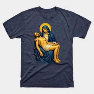 Pietà | Mary Holding Christ | Catholic Mosaic Icon T-Shirt